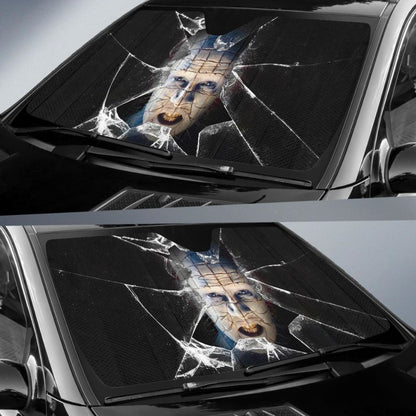 Pinhead Car Auto Sun Shade Horror Windshield Broken Glass Universal Fit 174503