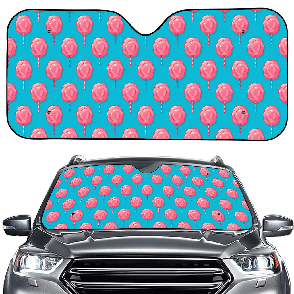 Pink And Blue Cotton Candy Pattern Print Car Windshield Sun Shade