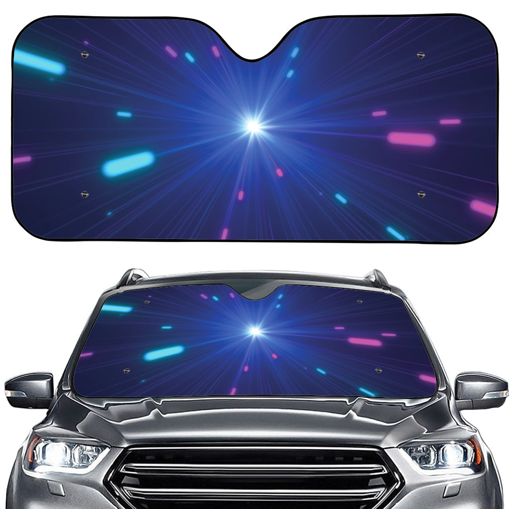 Pink And Teal Lights Speed Print Car Windshield Sun Shade