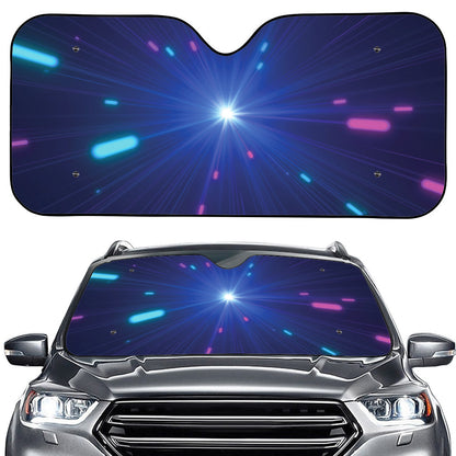 Pink And Teal Lights Speed Print Car Windshield Sun Shade