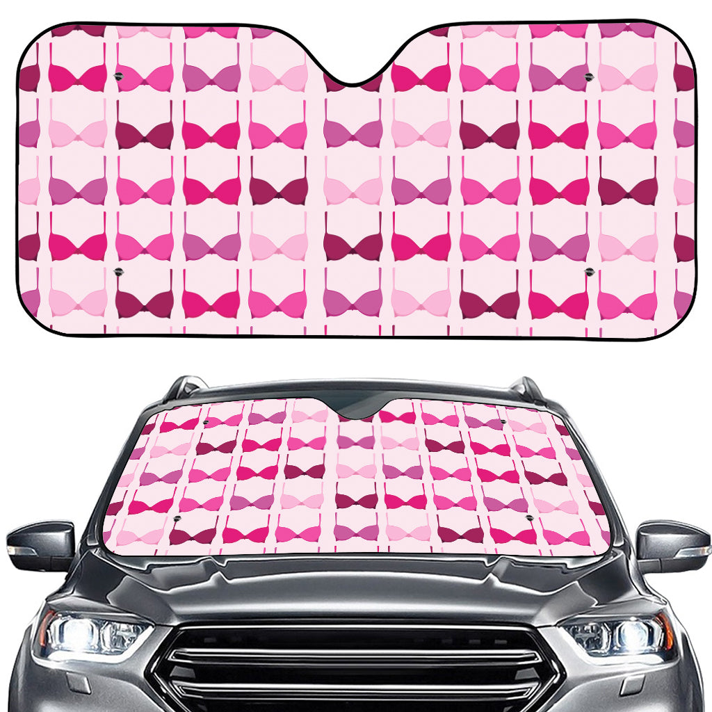 Pink Bra Breast Cancer Pattern Print Car Windshield Sun Shade