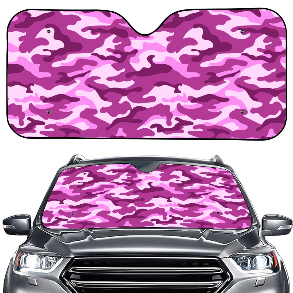 Pink Camouflage Print Car Windshield Sun Shade
