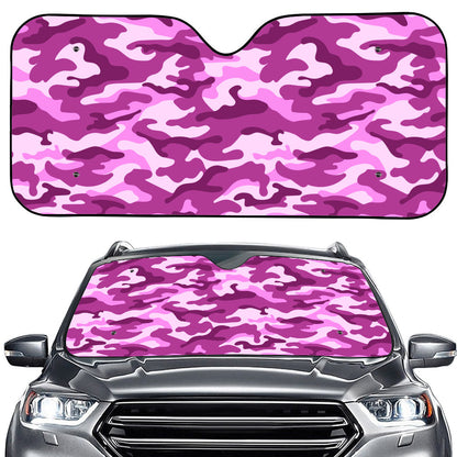 Pink Camouflage Print Car Windshield Sun Shade