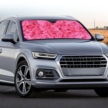 Pink Carnation Flower Print Car Windshield Sun Shade