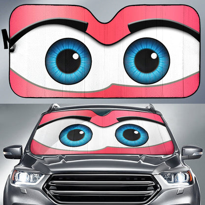 Pink Cartoon Eyes Car Auto Sunshades