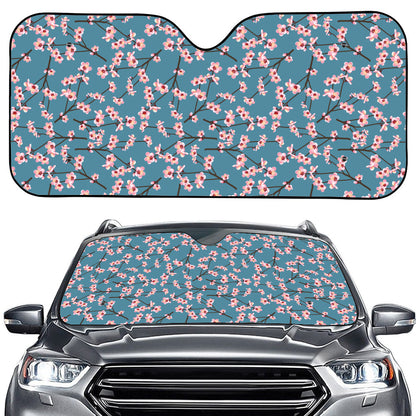 Pink Cherry Blossom Pattern Print Car Windshield Sun Shade