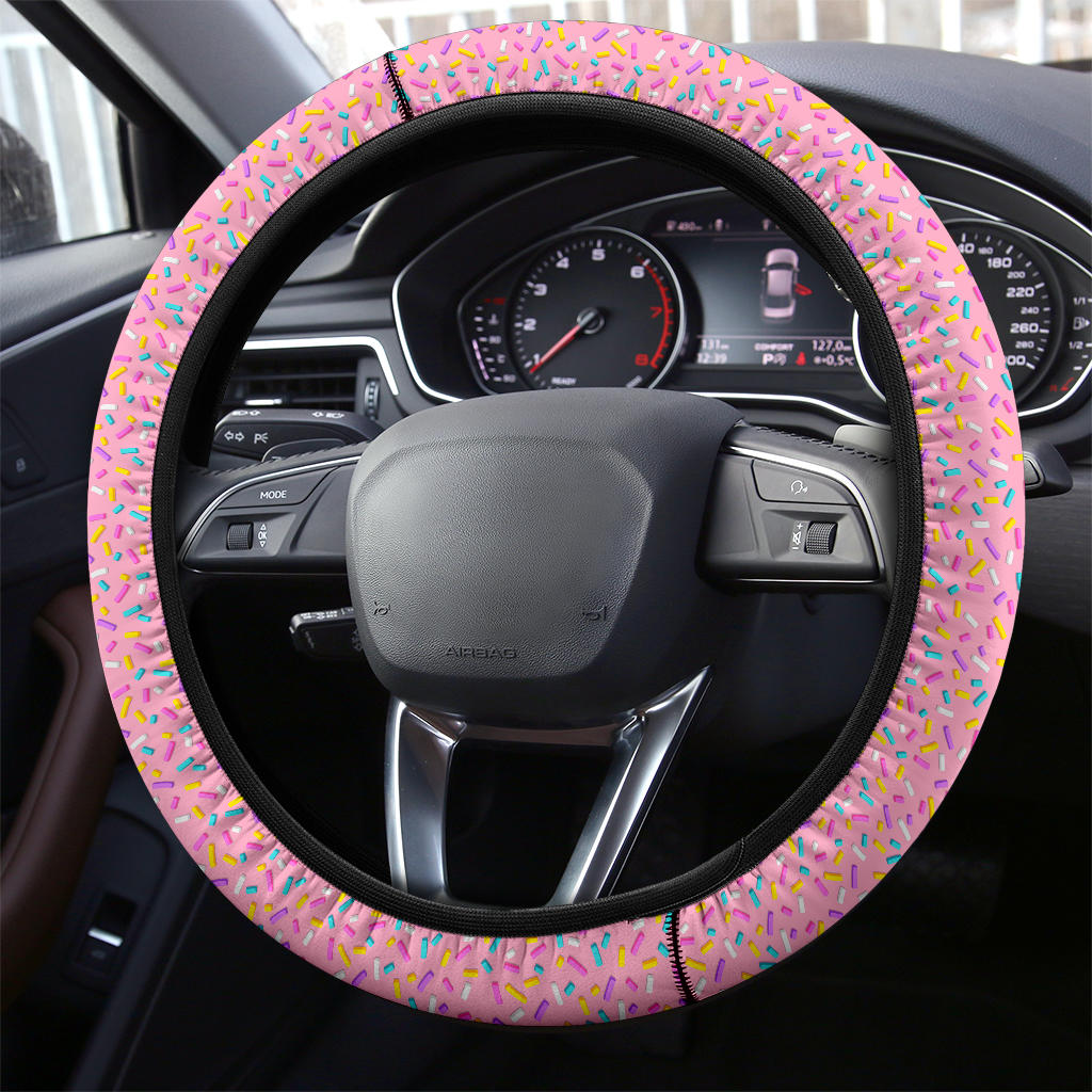 Pink Donut Premium Car Steering Wheel Cover