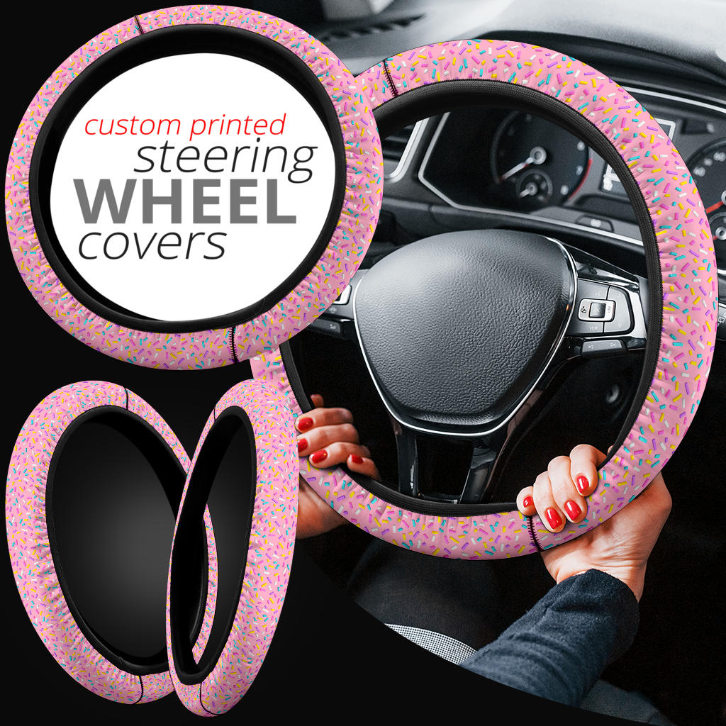 Pink Donut Premium Car Steering Wheel Cover