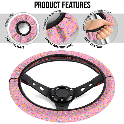 Pink Donut Premium Car Steering Wheel Cover