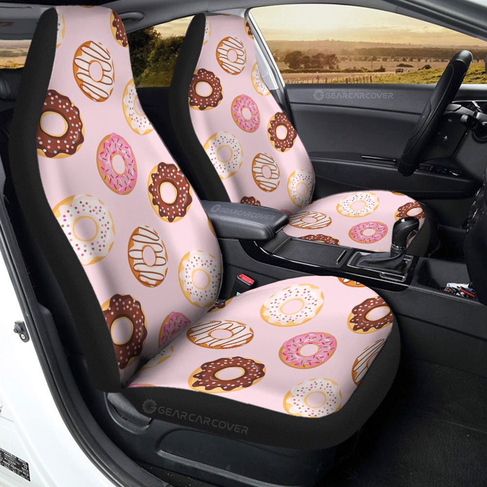 Pink Donuts Car Seat Covers Custom Girly Pattern Car Accessories