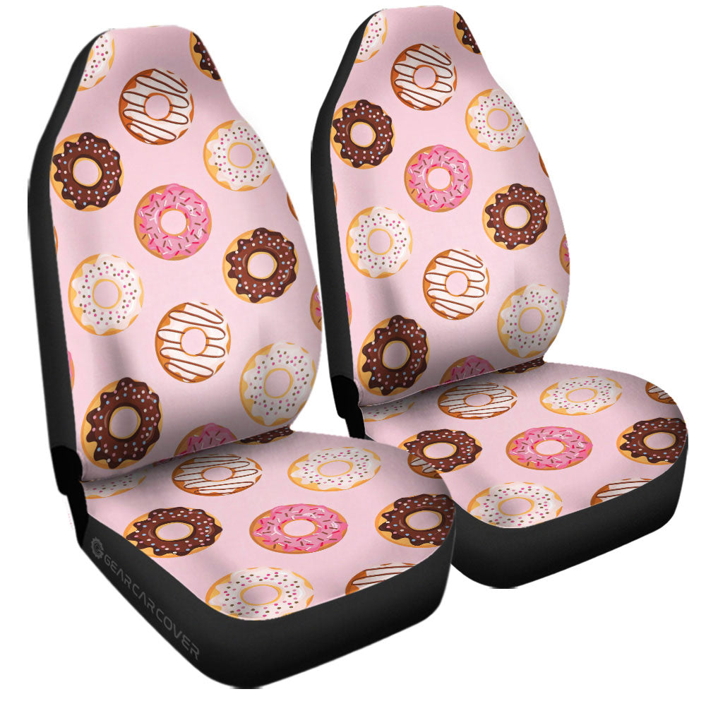 Pink Donuts Car Seat Covers Custom Girly Pattern Car Accessories