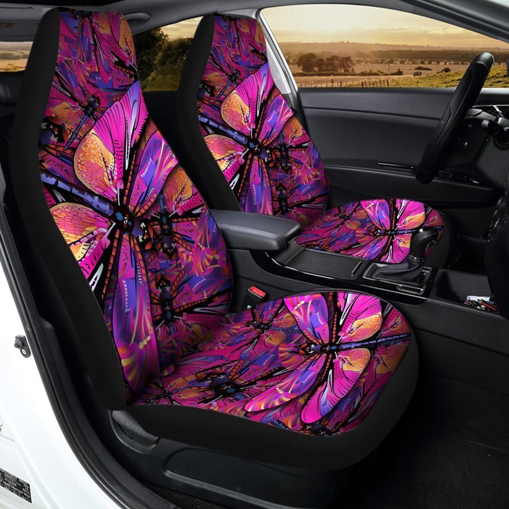 Pink Dragonfly Car Seat Covers Custom Pink Car Accessories