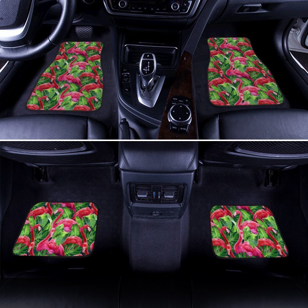 Pink Flamingo Car Floor Mats Custom Tropical Flamingo Car Accessories