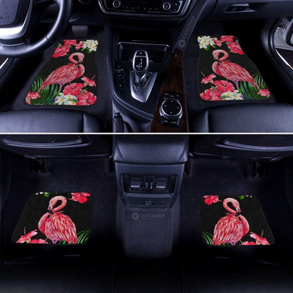 Pink Flamingo Car Floor Mats Custom Tropical Flower Car Interior Accessories