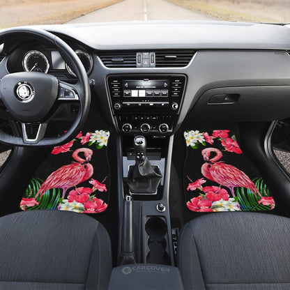 Pink Flamingo Car Floor Mats Custom Tropical Flower Car Interior Accessories