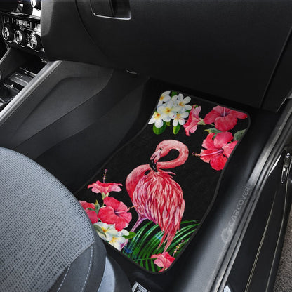 Pink Flamingo Car Floor Mats Custom Tropical Flower Car Interior Accessories