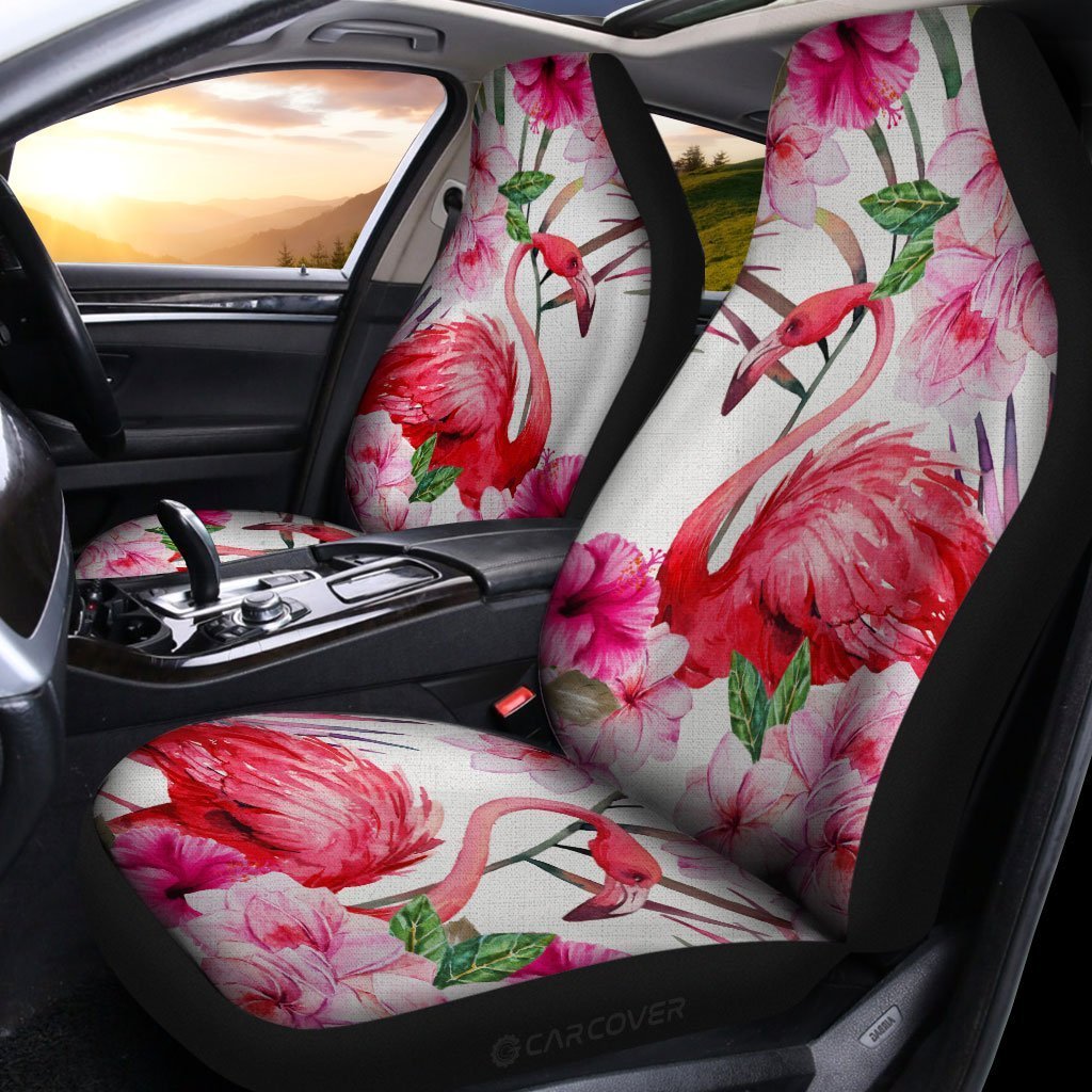 Pink Flamingo Car Seat Covers Custom Beautiful Car Interior Accessories