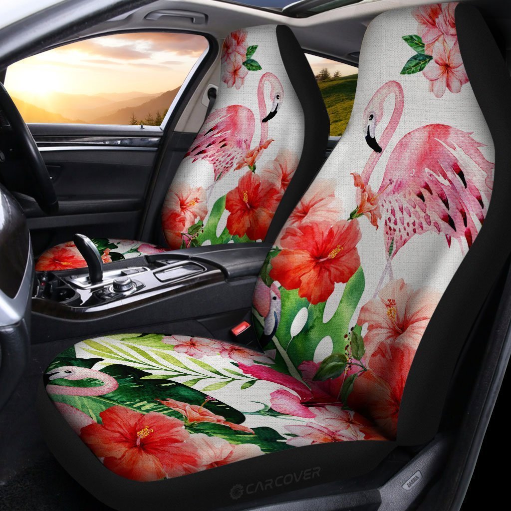 Pink Flamingo Car Seat Covers Custom Cool Car Interior Accessories