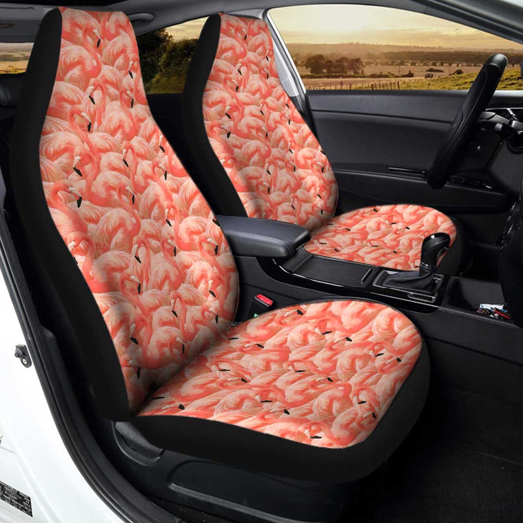 Pink Flamingo Car Seat Covers Custom Flamingo Lovers Car Accessories