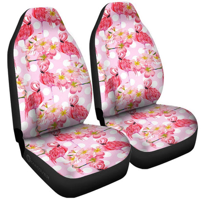 Pink Flamingo Car Seat Covers Custom Flower Car Interior Accessories