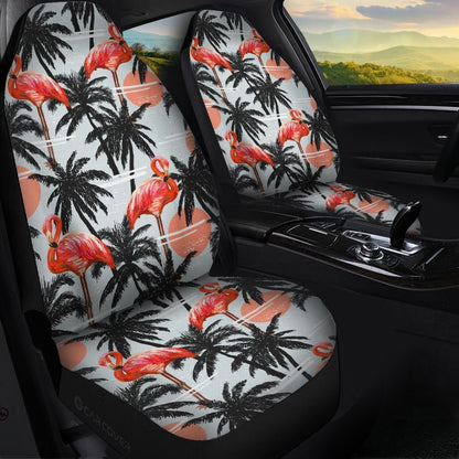 Pink Flamingo Car Seat Covers Custom Hawaiian Car Accessories