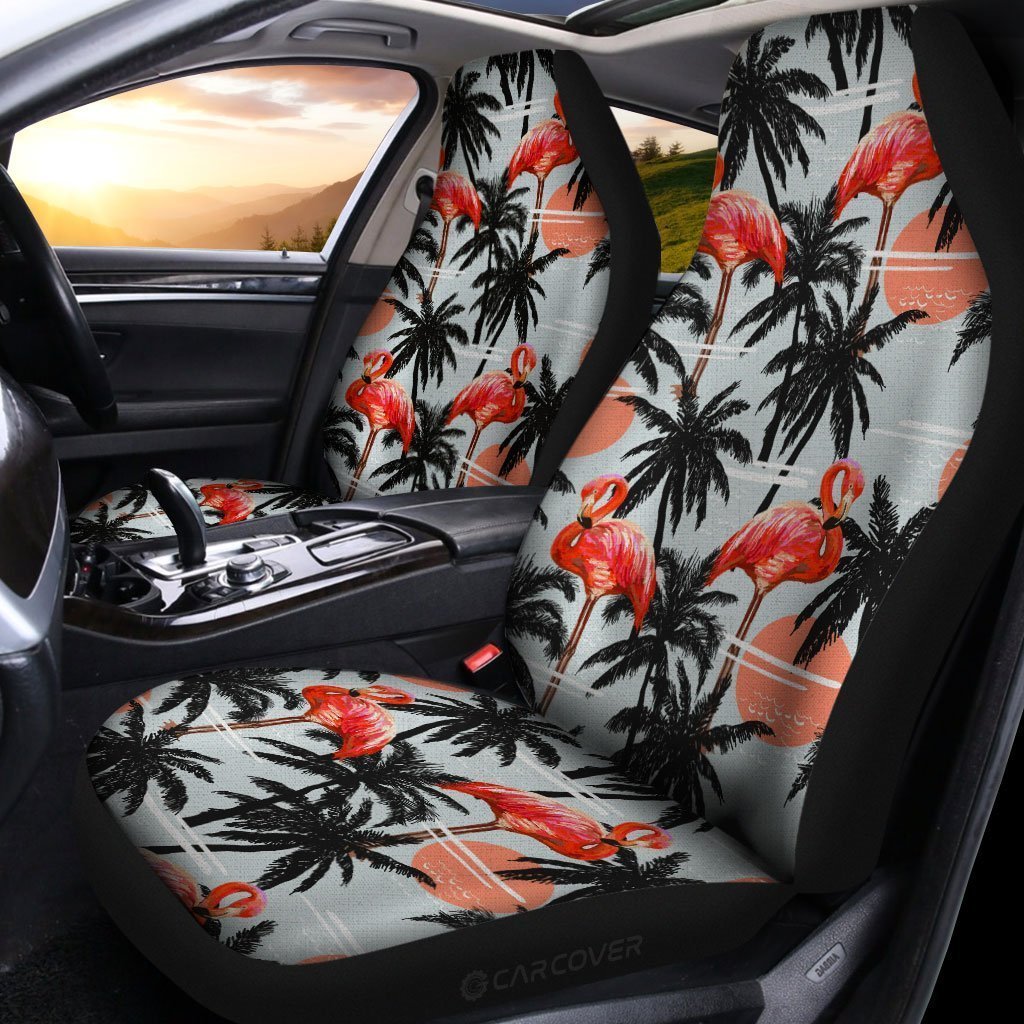Pink Flamingo Car Seat Covers Custom Hawaiian Car Accessories