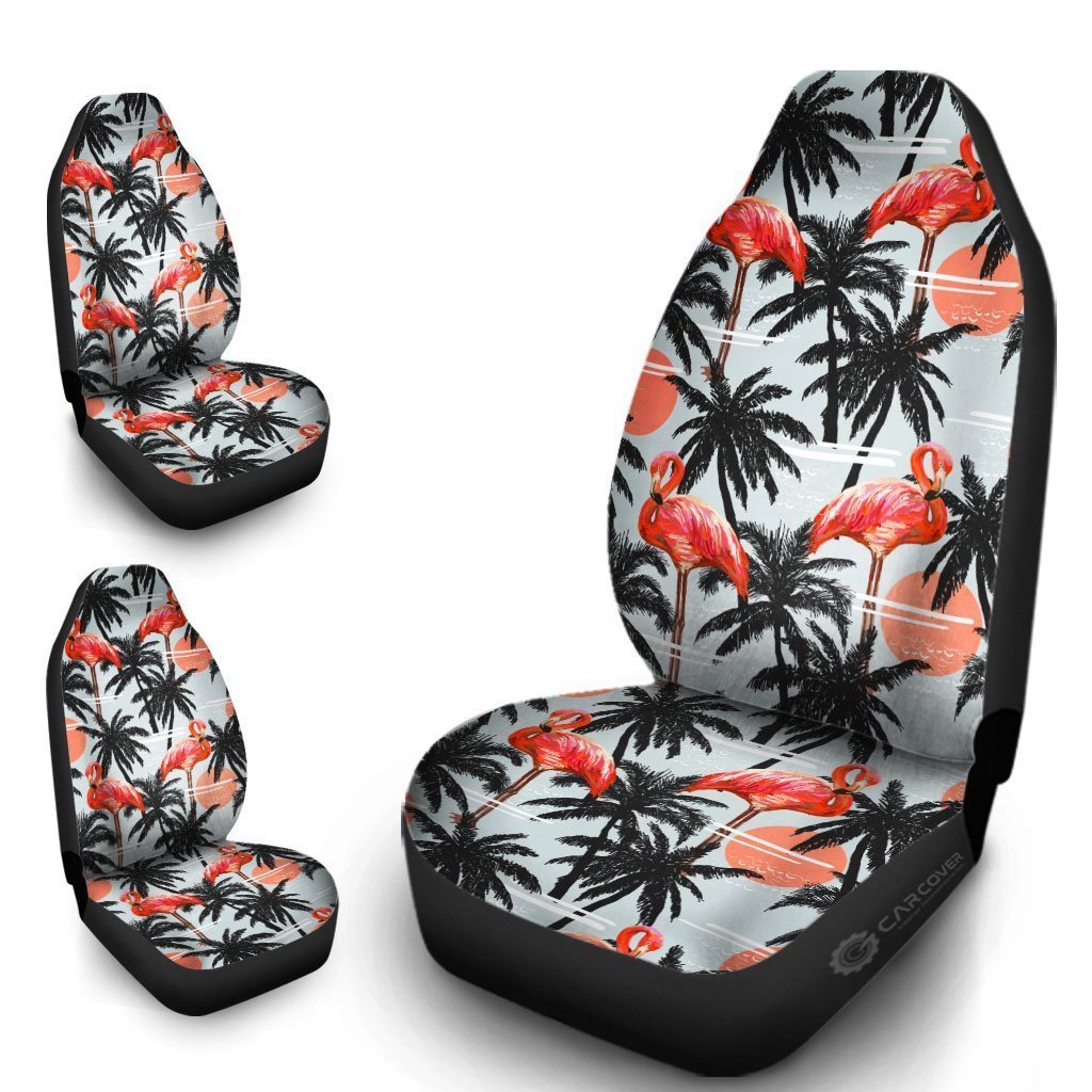 Pink Flamingo Car Seat Covers Custom Hawaiian Car Accessories
