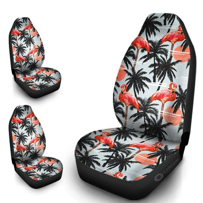 Pink Flamingo Car Seat Covers Custom Hawaiian Car Accessories