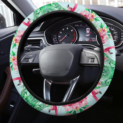 Pink Flamingo Steering Wheel Covers Custom Hawaiian Style Car Accessories
