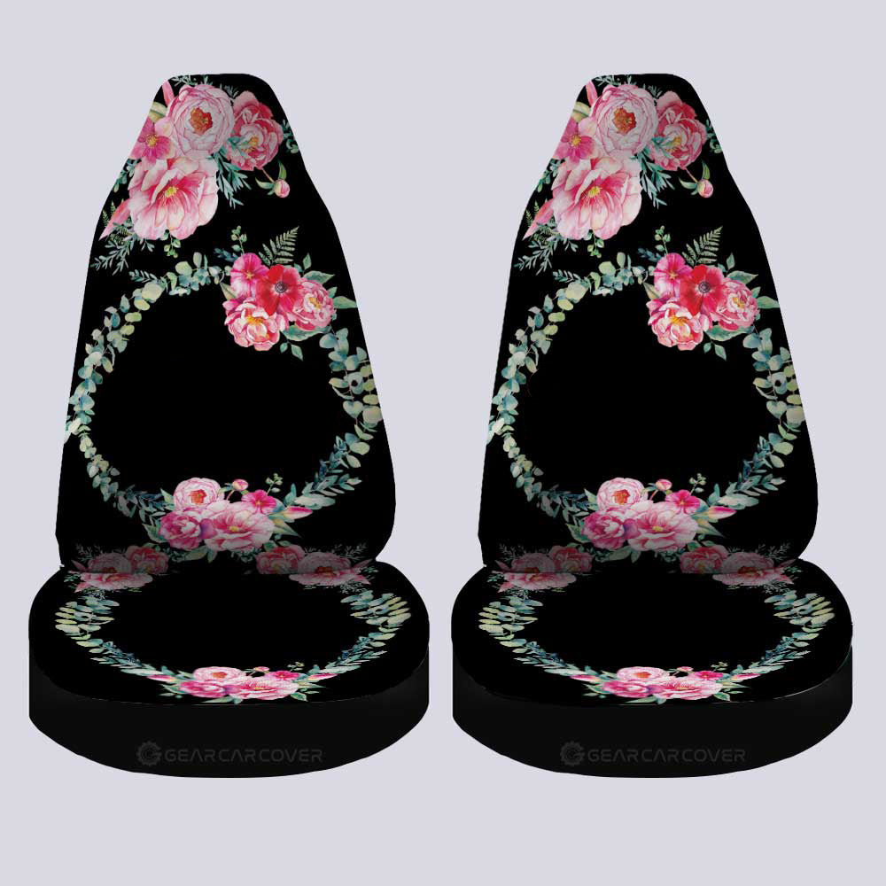 Pink Flowers Car Seat Covers Custom Personalized Name Car Accessories