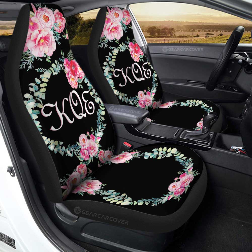 Pink Flowers Car Seat Covers Custom Personalized Name Car Accessories