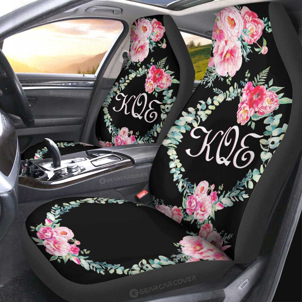 Pink Flowers Car Seat Covers Custom Personalized Name Car Accessories