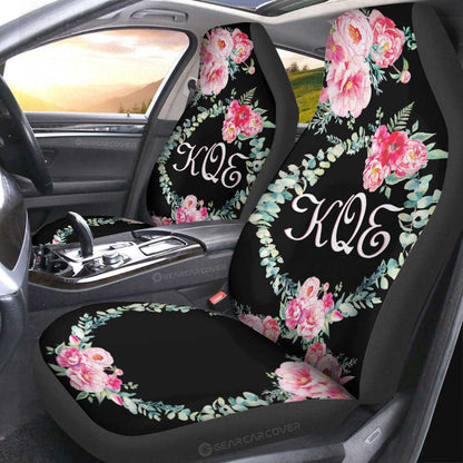 Pink Flowers Car Seat Covers Custom Personalized Name Car Accessories