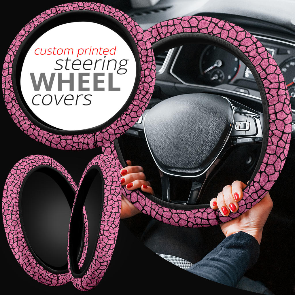 Pink Girafee Premium Car Steering Wheel Cover