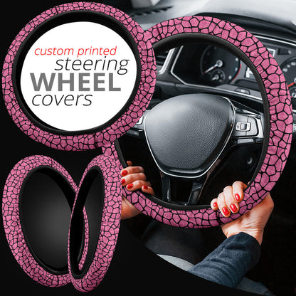 Pink Girafee Premium Car Steering Wheel Cover