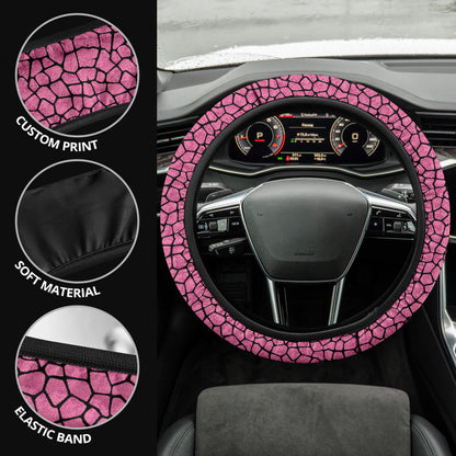 Pink Girafee Premium Car Steering Wheel Cover