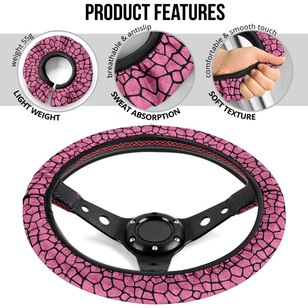 Pink Girafee Premium Car Steering Wheel Cover