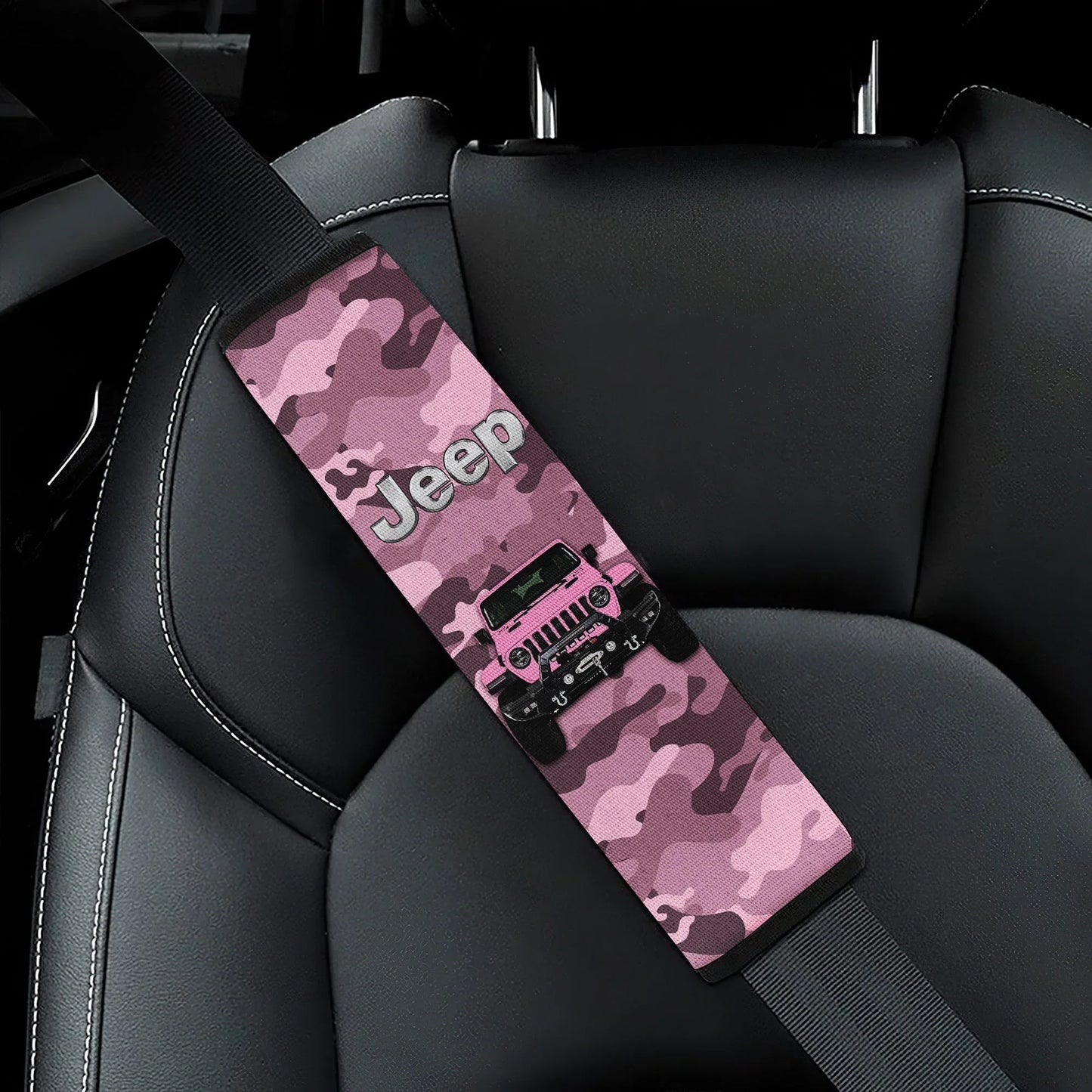 Pink Jeep Camouflage Car Seat Belt Cover Custom Car Accessories - PersonalizedFury