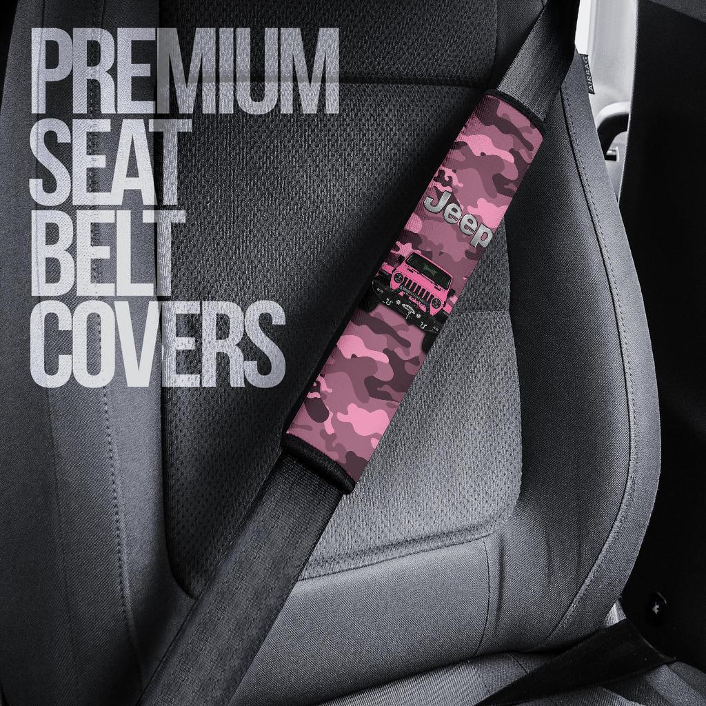 Pink Jeep Camouflage Car Seat Belt Cover Custom Car Accessories - PersonalizedFury