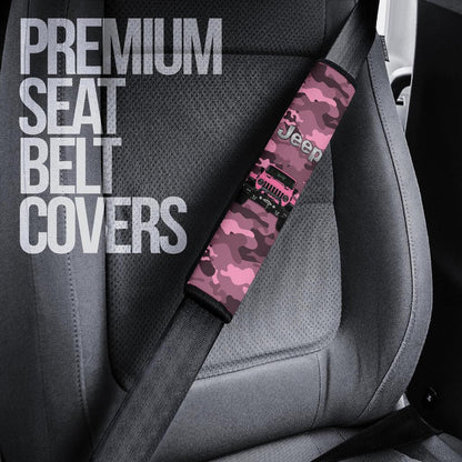 Pink Jeep Camouflage Car Seat Belt Cover Custom Car Accessories - PersonalizedFury