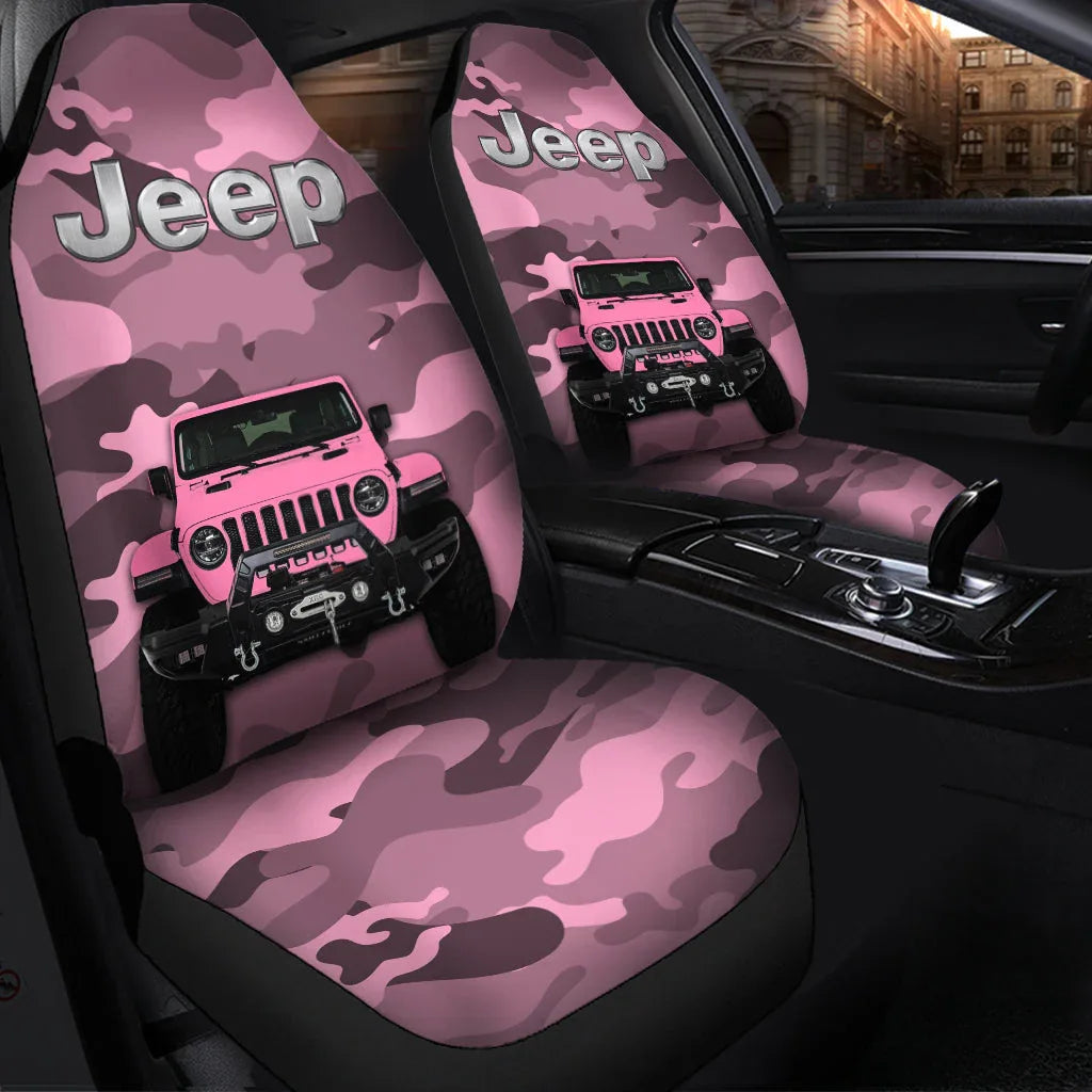 Pink Jeep Camouflage Car Seat Covers - PersonalizedFury
