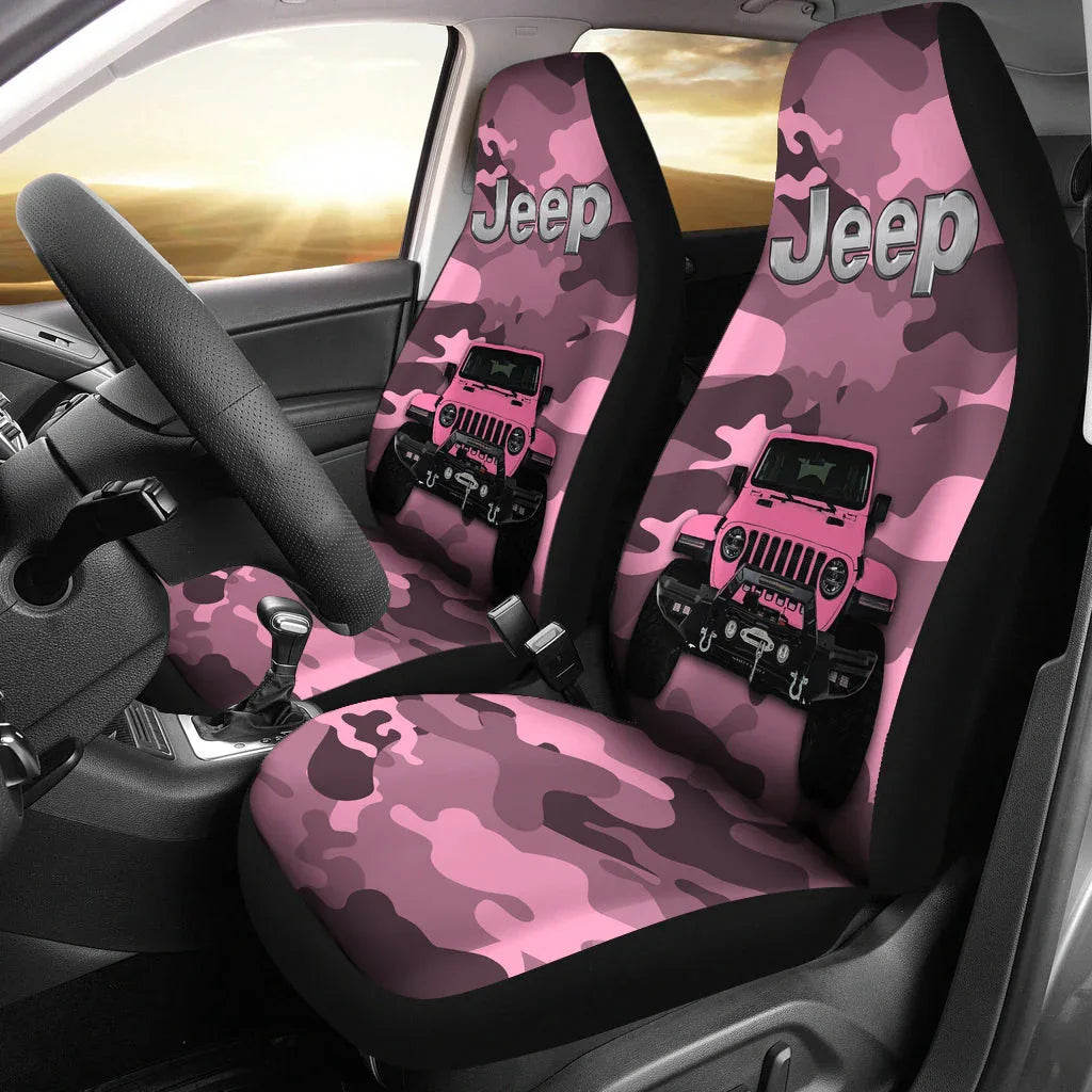 Pink Jeep Camouflage Car Seat Covers - PersonalizedFury