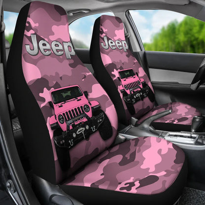 Pink Jeep Camouflage Car Seat Covers - PersonalizedFury