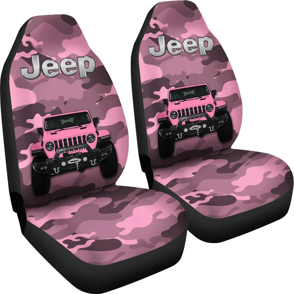 Pink Jeep Camouflage Car Seat Covers - PersonalizedFury
