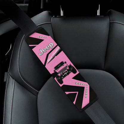 Pink Jeep Car Seat Belt Cover Custom Car Accessories - PersonalizedFury