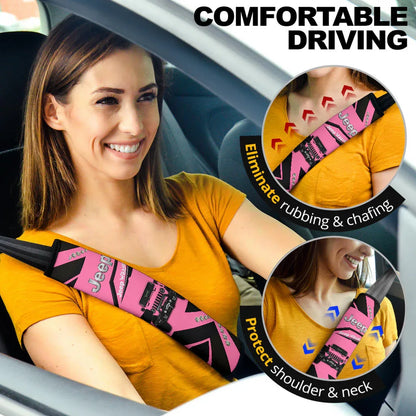 Pink Jeep Car Seat Belt Cover Custom Car Accessories - PersonalizedFury