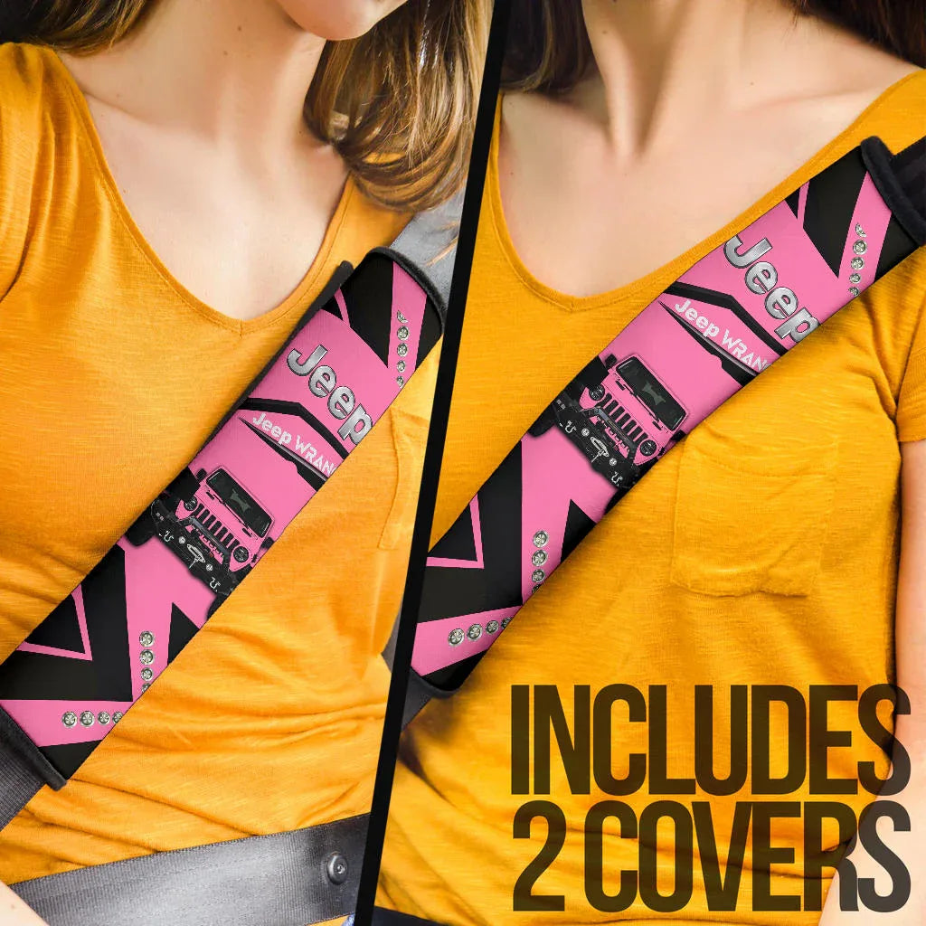 Pink Jeep Car Seat Belt Cover Custom Car Accessories - PersonalizedFury