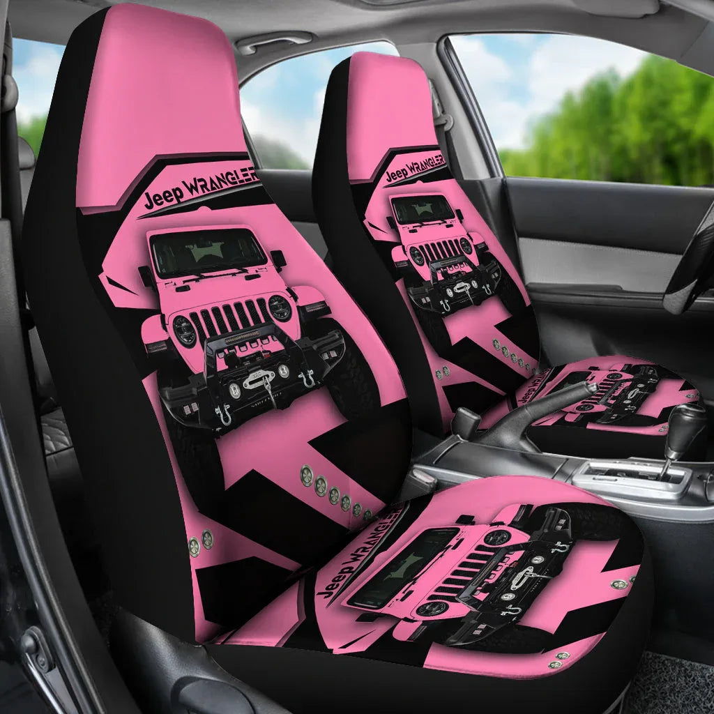 Pink Jeep Car Seat Covers - PersonalizedFury