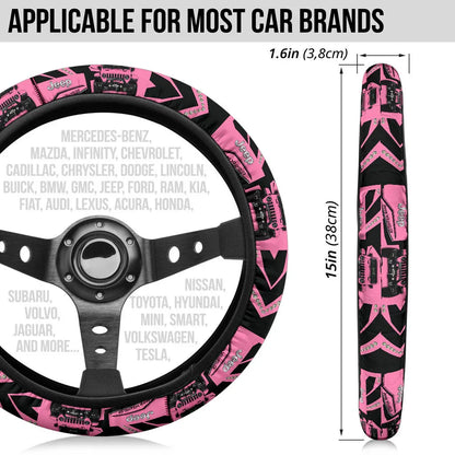 Pink Jeep Car Steering Wheel Cover - PersonalizedFury