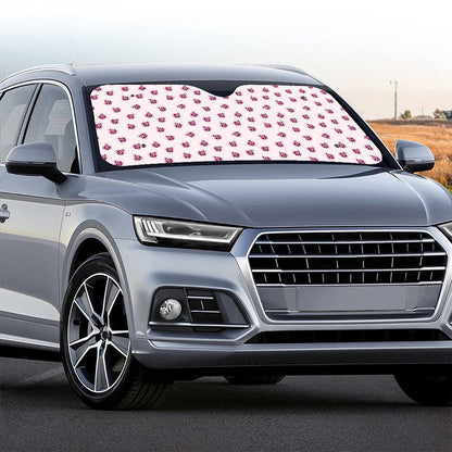 Pink Ladybug Pattern Print Car Windshield Sun Shade
